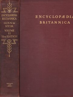 Encyclopedia Britannica 14th Edition A New Survey of Universal Knowledge Volume 11 (only): Gunnery to Hydroxylamine