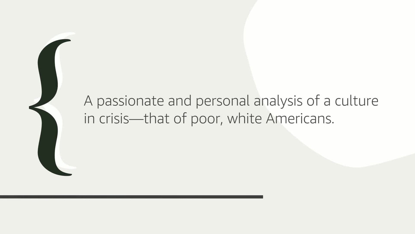 Hillbilly Elegy: A Memoir of a Family and Culture in Crisis