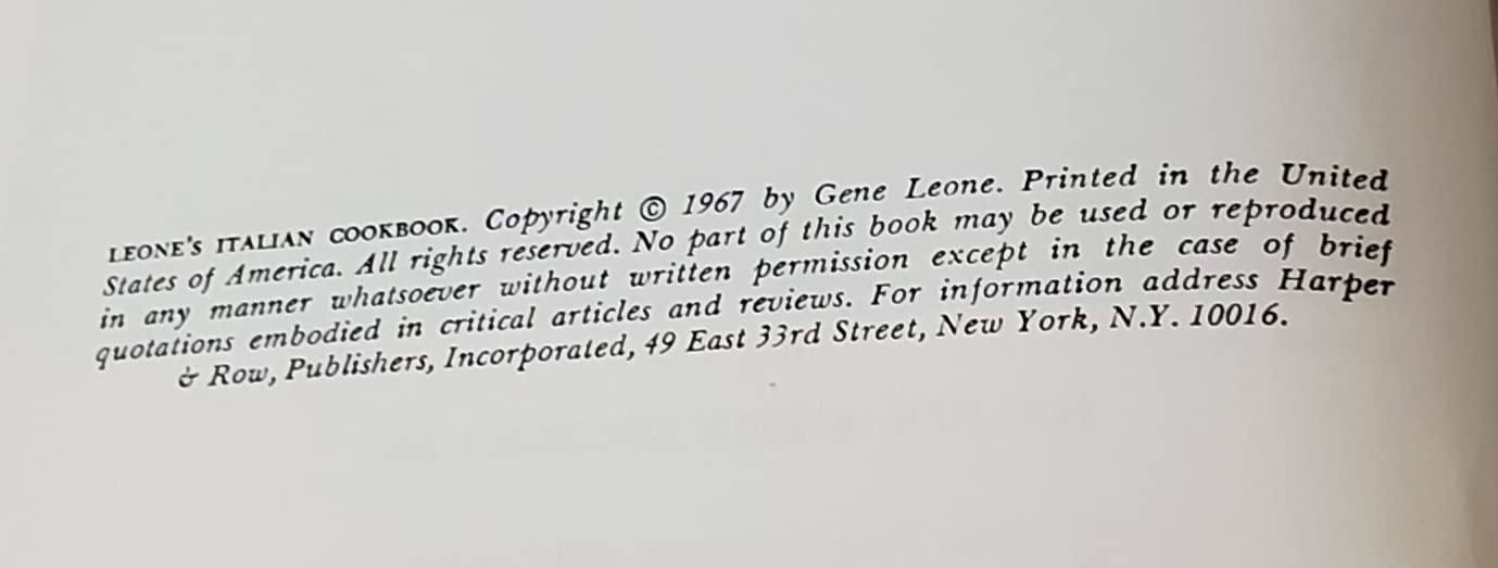 Leone's Italian Cookbook