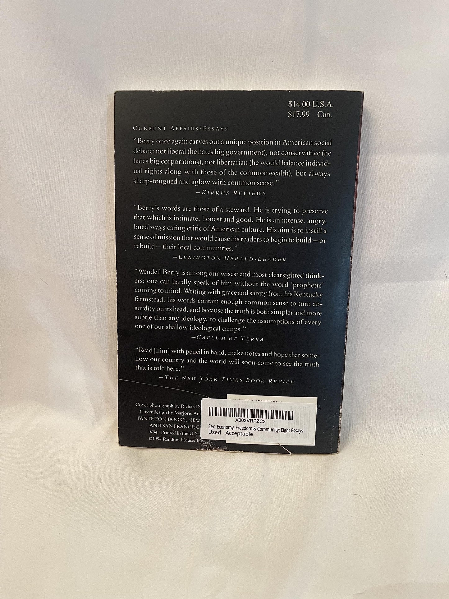 Sex, Economy, Freedom & Community: Eight Essays