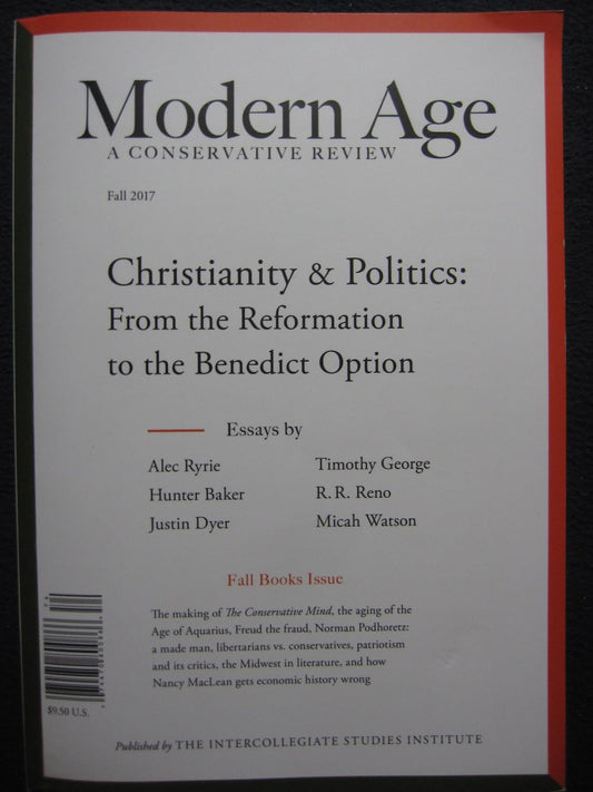 Modern Age Magazine Fall 2017 Christianity and Politics