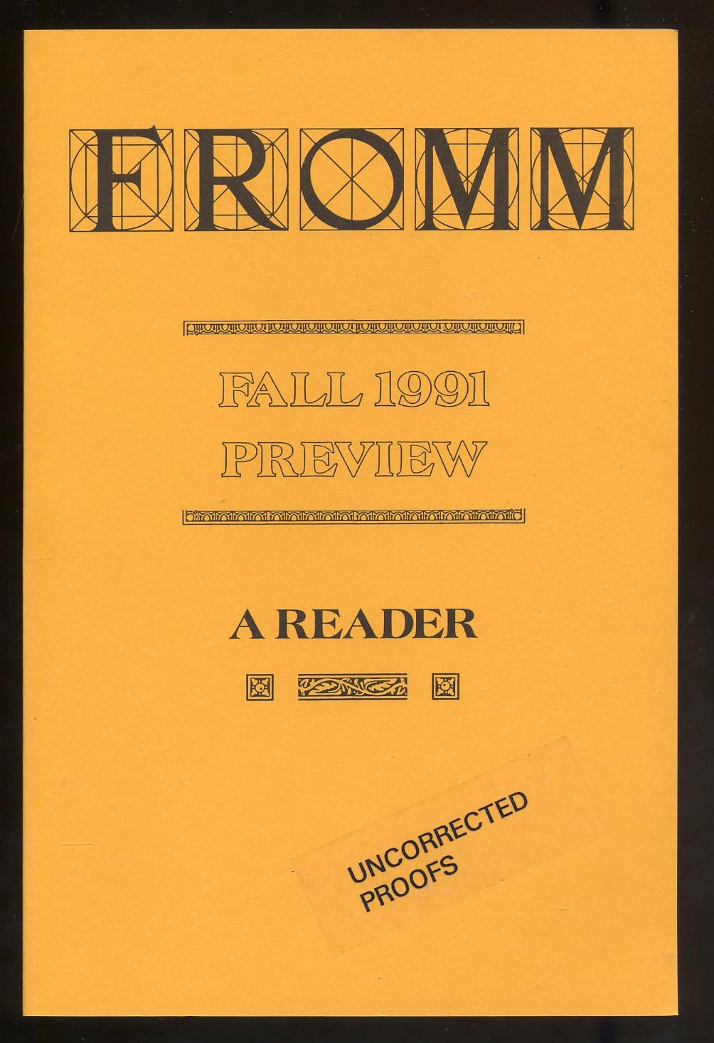 Fromm Fall 1991 Preview A Reader