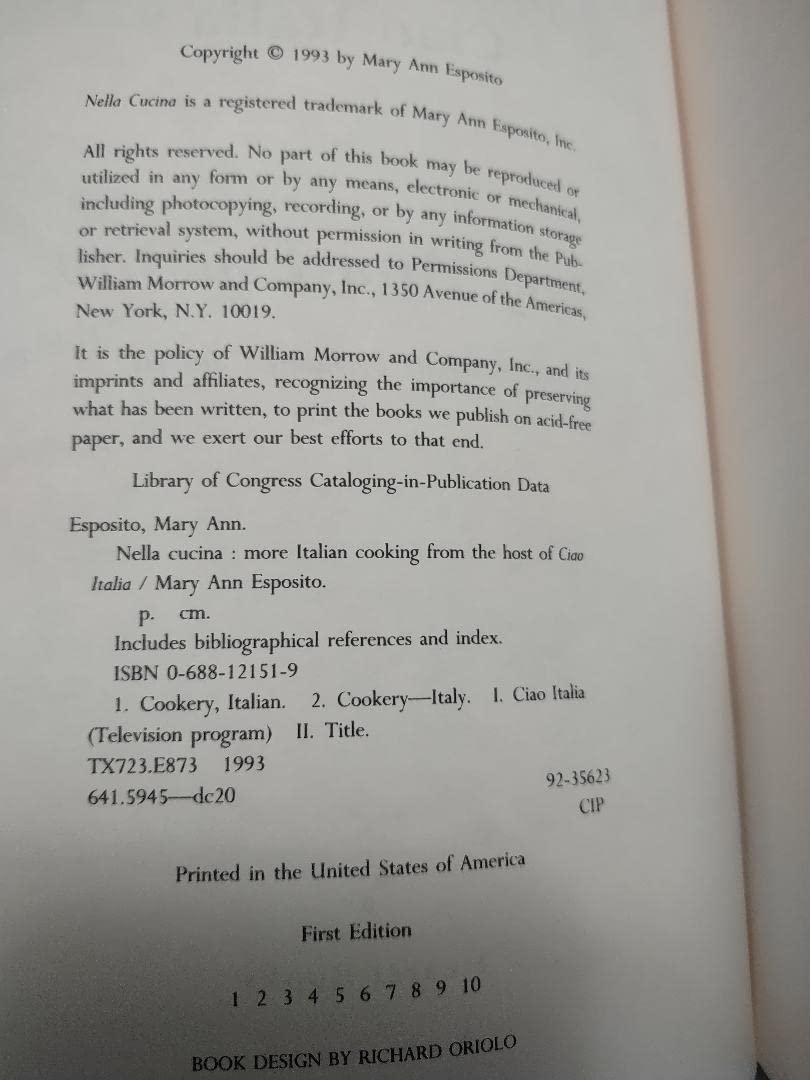 Nella Cucina: More Italian Cooking from the Host of Ciao Italia