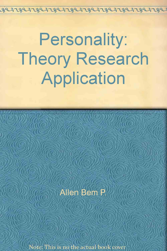 Personality: Theory Research Application