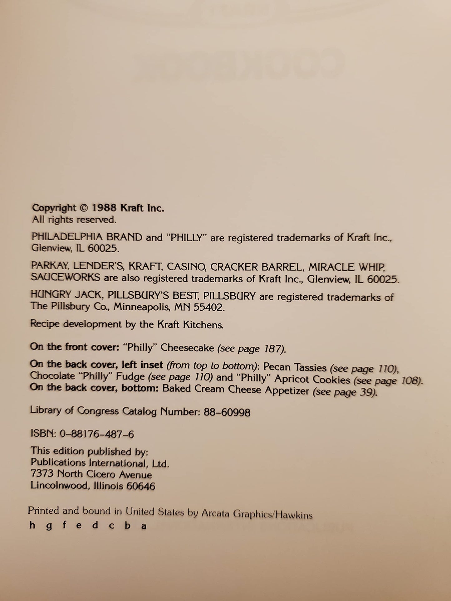 Kraft Philadelphia Brand Cream Cheese Cookbook