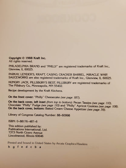 Kraft Philadelphia Brand Cream Cheese Cookbook