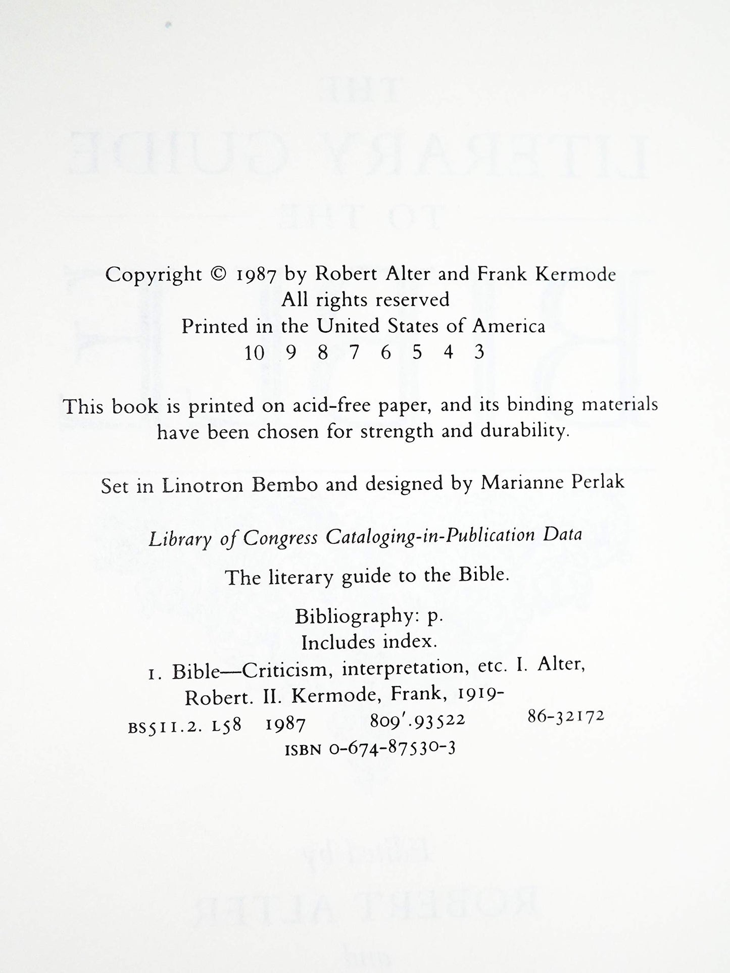 The Literary Guide to the Bible