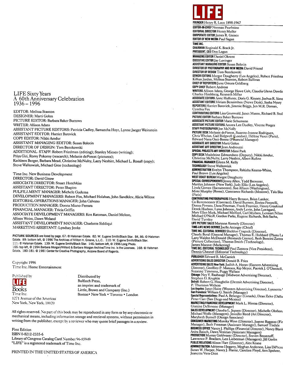 Life Sixty Years: A 60th Anniversary Celebration 1936-1996