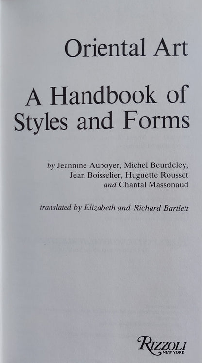 Oriental Art: A Handbook of Styles and Forms (English and French Edition)