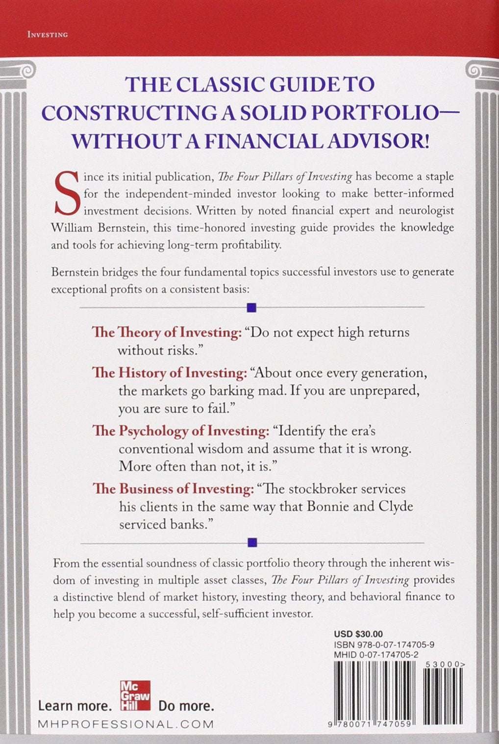 The Four Pillars of Investing: Lessons for Building a Winning Portfolio