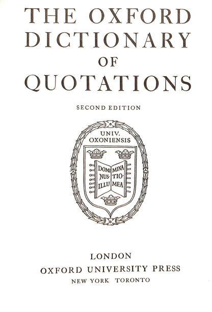Oxford Dictionary of Quotations 2ND Edition