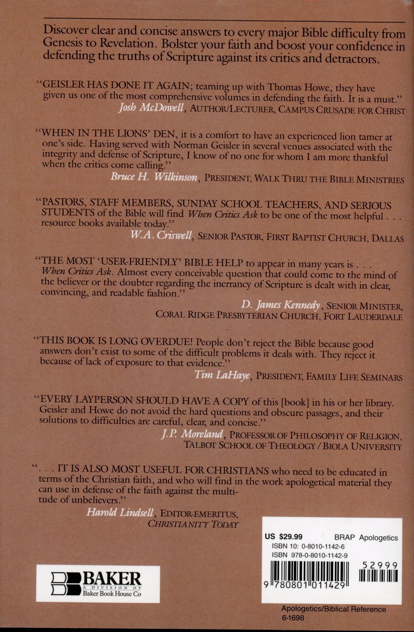 When Critics Ask: A Popular Handbook on Bible Difficulties