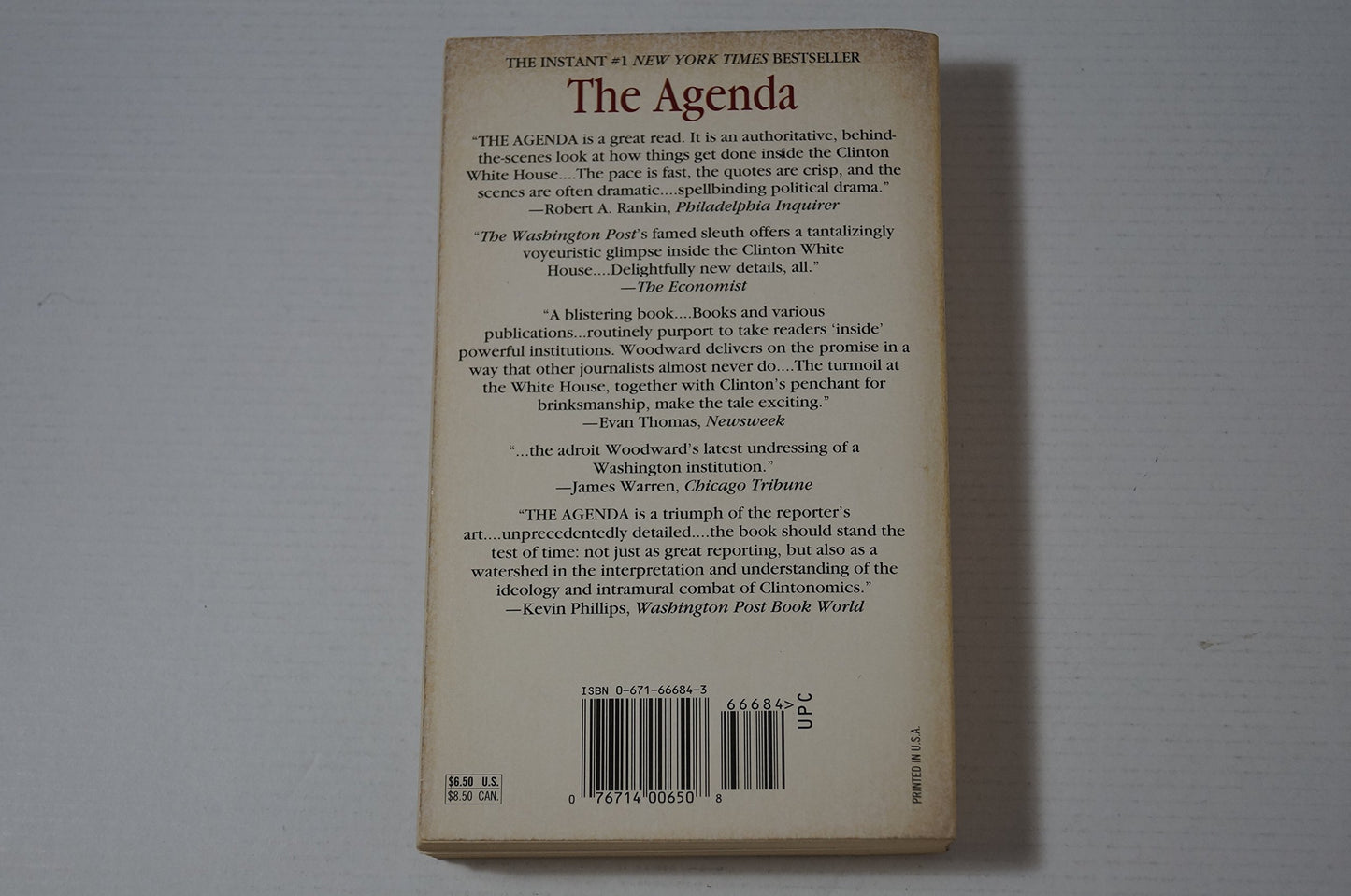 The AGENDA: INSIDE THE CLINTON WHITE HOUSE