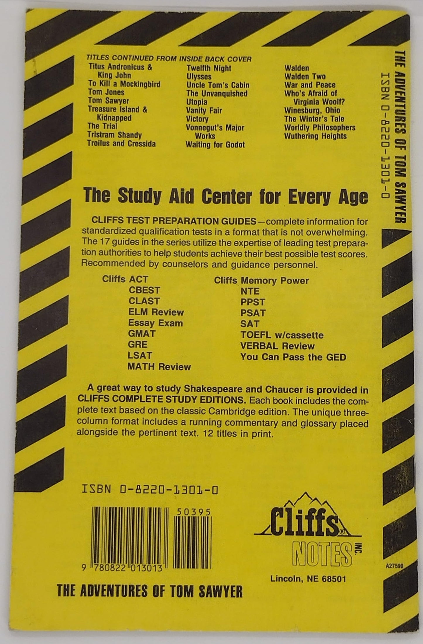 CliffsNotes on Twain's The Adventures of Tom Sawyer