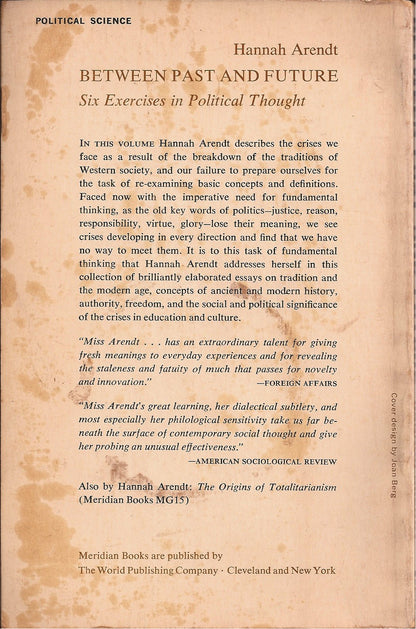 Between Past & Future: Six Exercises In Political Thought
