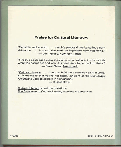 The Dictionary of Cultural Literacy: What Every American Needs to Know