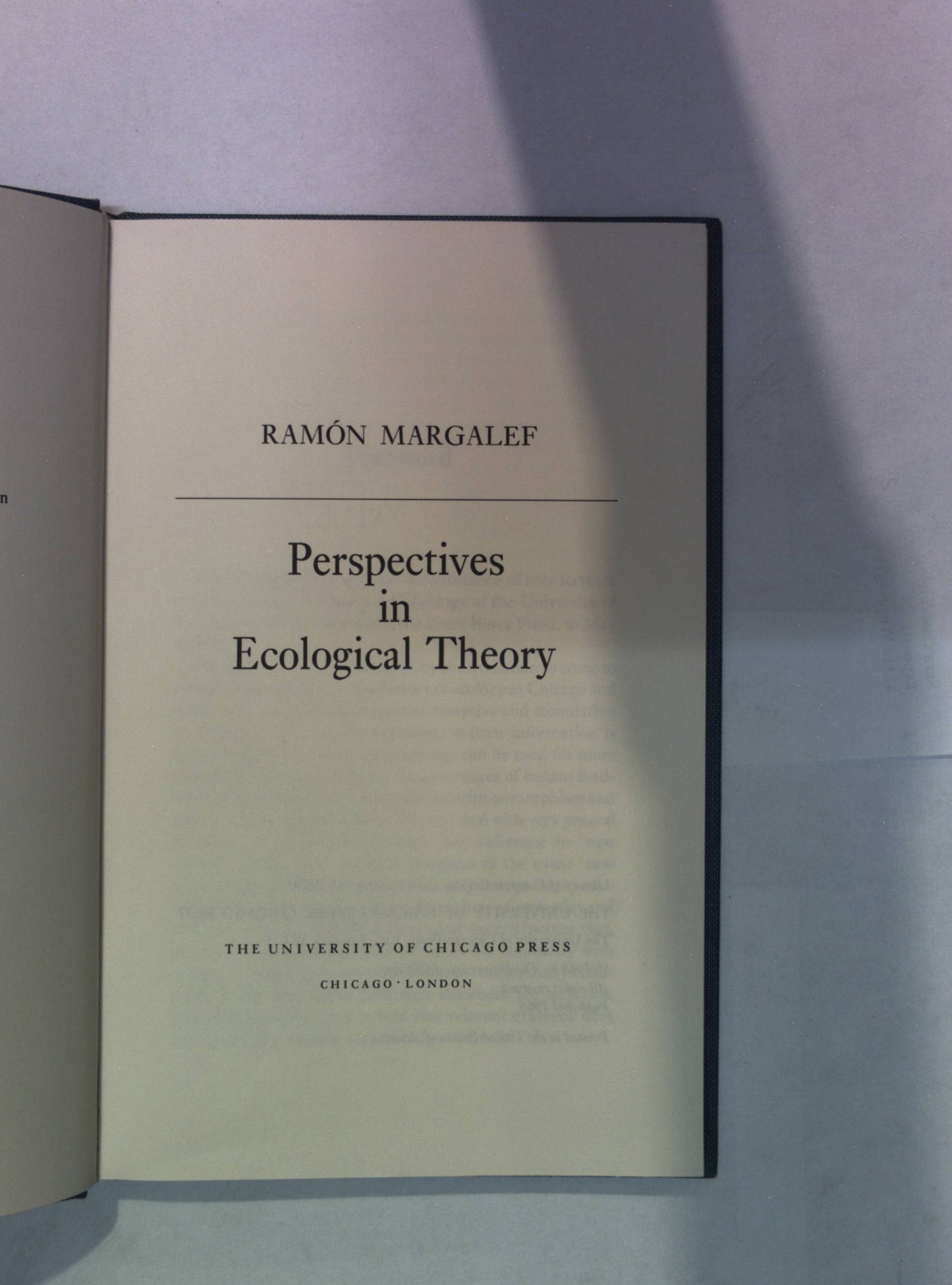 Perspectives in Ecological Theory