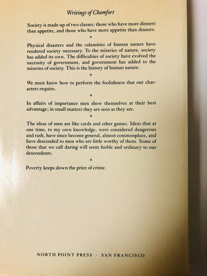 Products of the Perfected Civilization: The Selected Writings of Chamfort (English and French Edition)