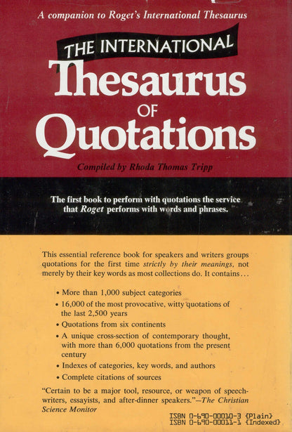 Roget's International Thesaurus-Fourth Edition, Completely Revised and Redesigned