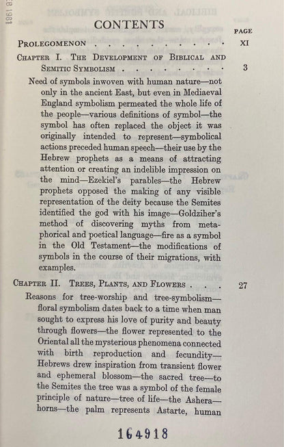 Studies in Biblical and Semitic symbolism, (The Library of Biblical studies)