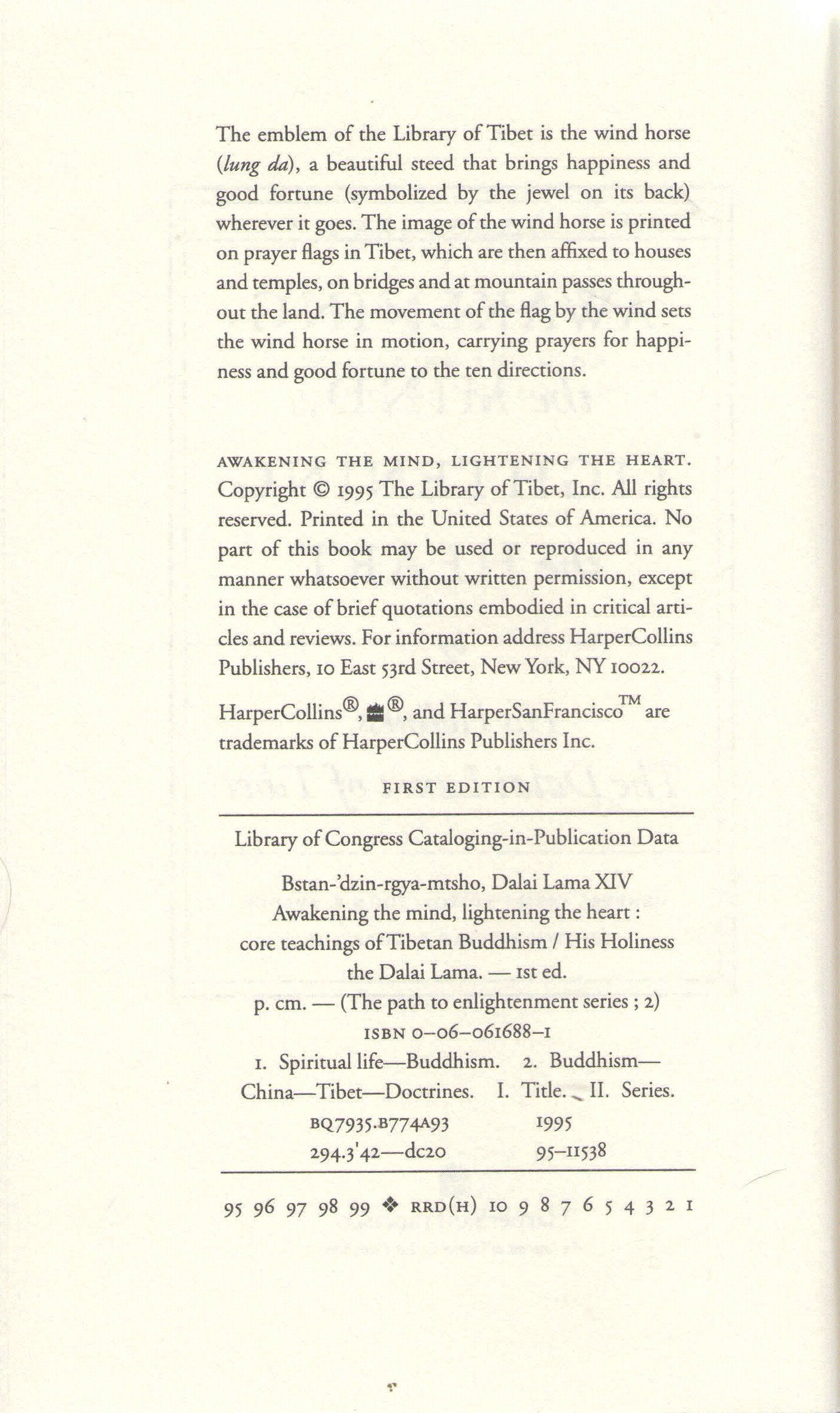 Awakening the Mind, Lightening the Heart : Core Teachings of Tibetan Buddhism