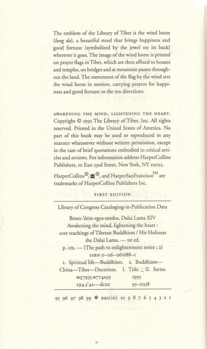 Awakening the Mind, Lightening the Heart : Core Teachings of Tibetan Buddhism