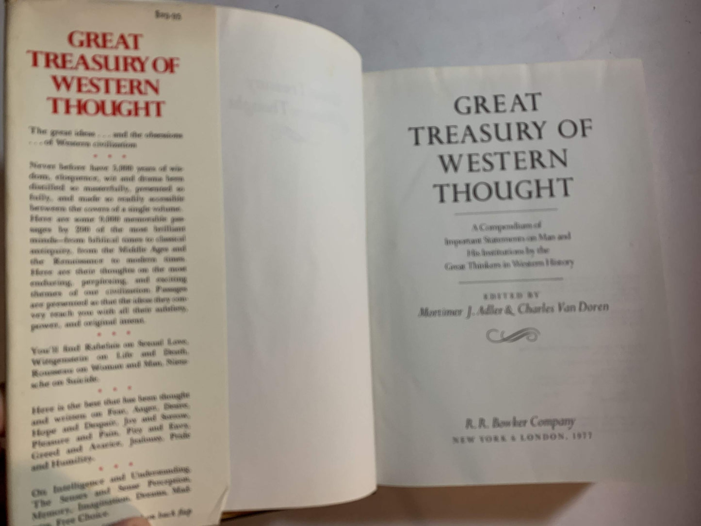Great Treasury of Western Thought: A Compendium of Important Statements and Comments on Man and His Institutions by Great Thinkers in Western History