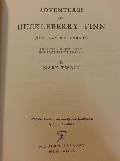 The Adventures of Huckleberry Finn (Tom Sawyer's Comrade) (Modern Library)