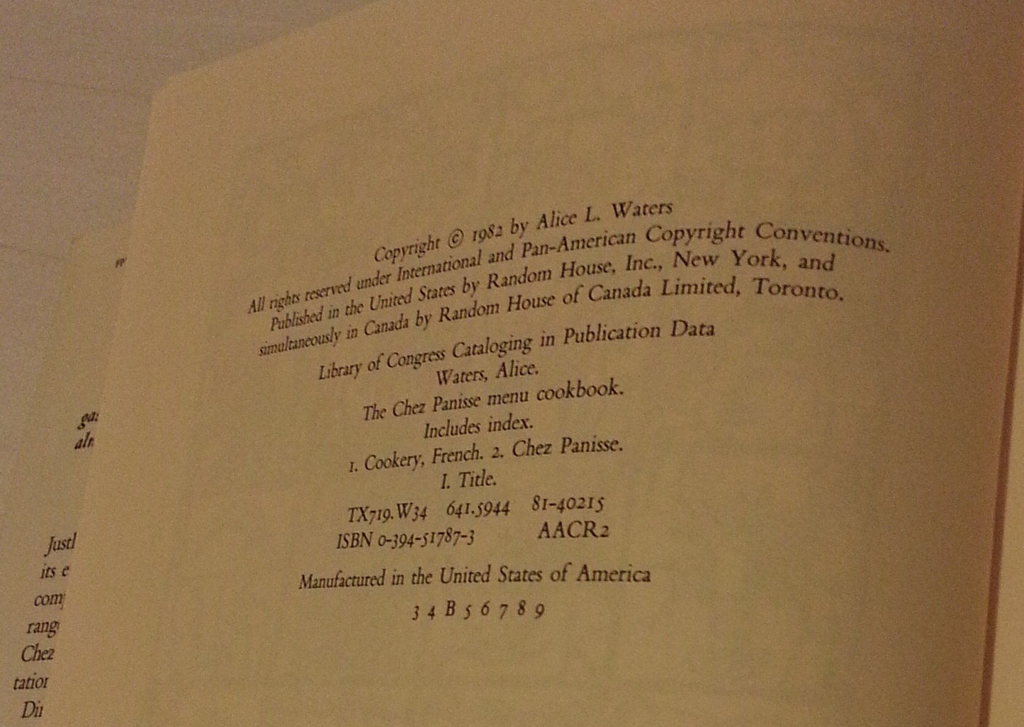 Chez Panisse Menu Cookbook