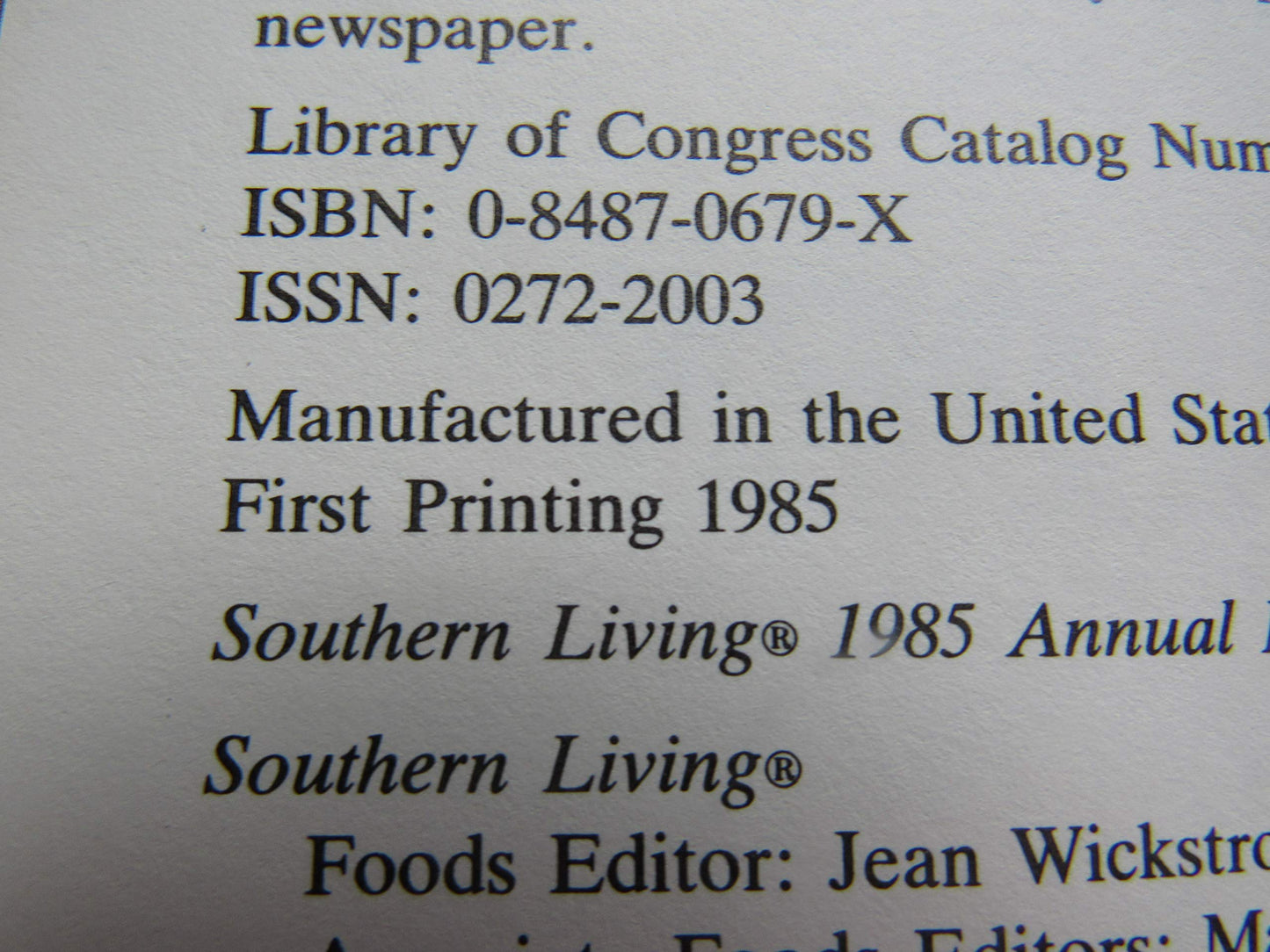 Southern Living 1985 Annual Recipes (Southern Living Annual Recipes)