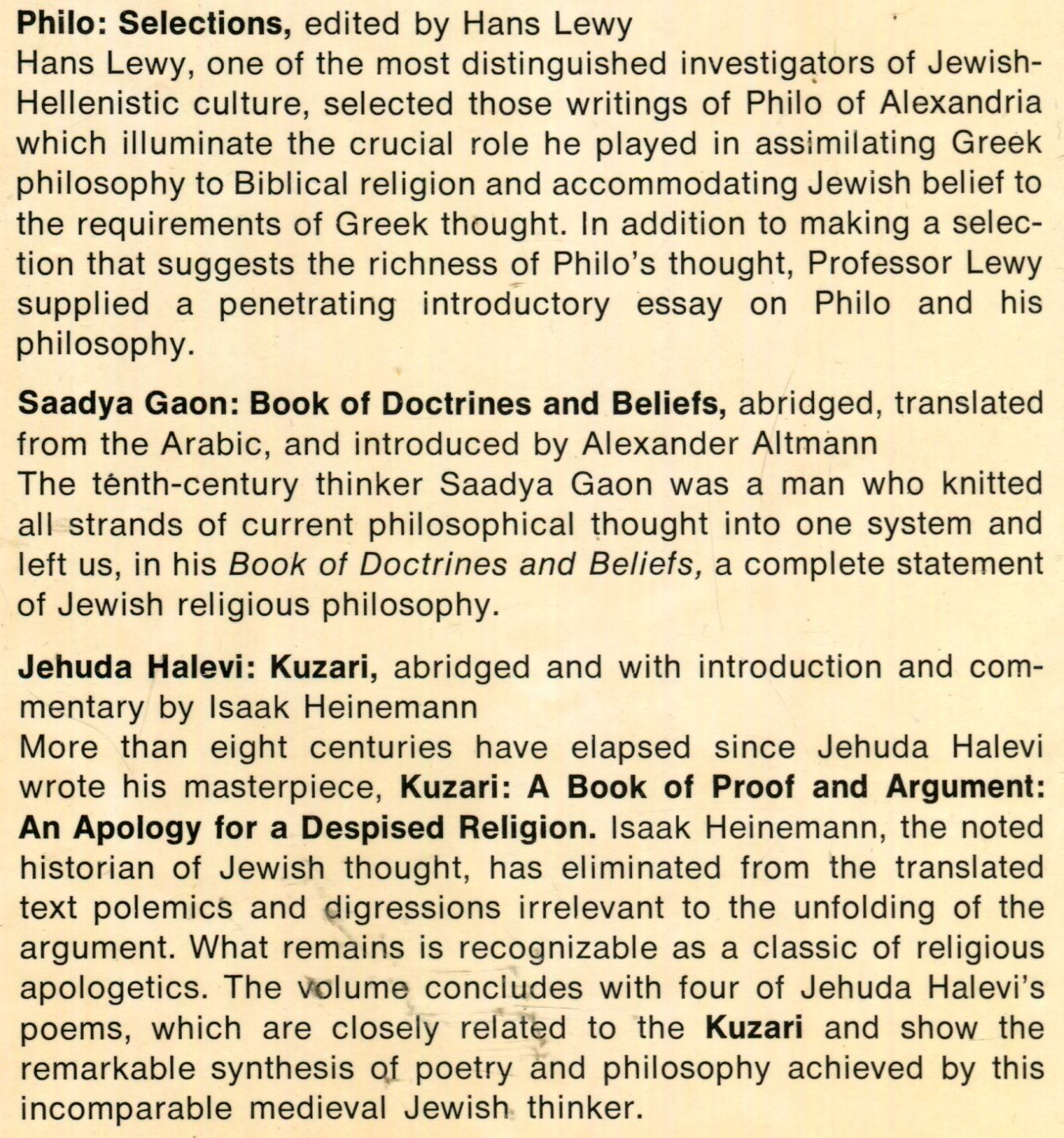 Three Jewish Philosophers