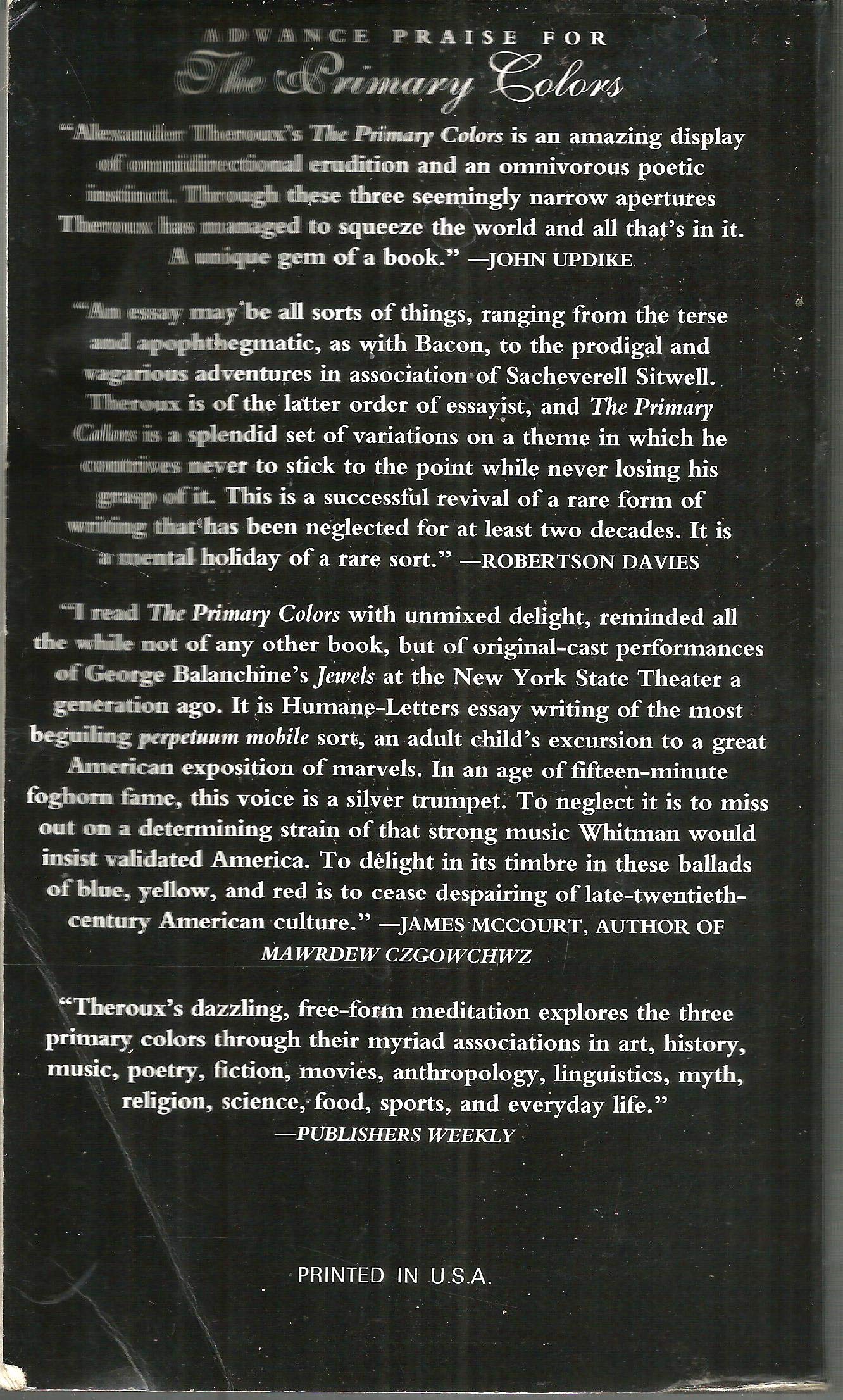 The Primary Colors: Three Essays