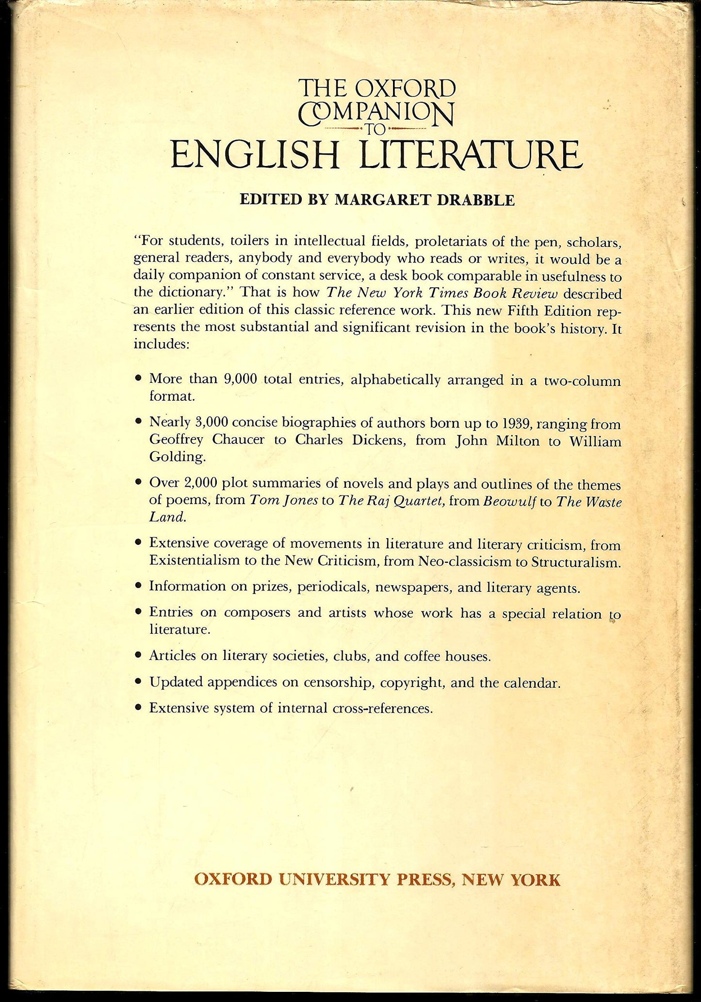 The Oxford Companion to English Literature, Fifth Edition
