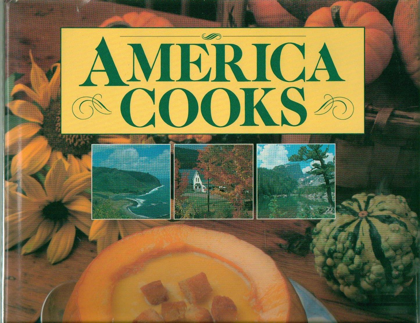 America Cooks: A Culinary Journey from Coast to Coast: With 202 Full Color Photographs, With 201 Recipes (Cookbook Cook Book) - First Edition 1st Edition, 1st Printing 1989 (Large Table Top Cookbook)