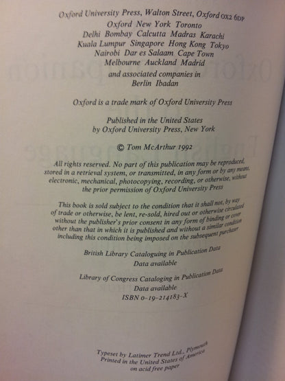 The Oxford Companion to the English Language
