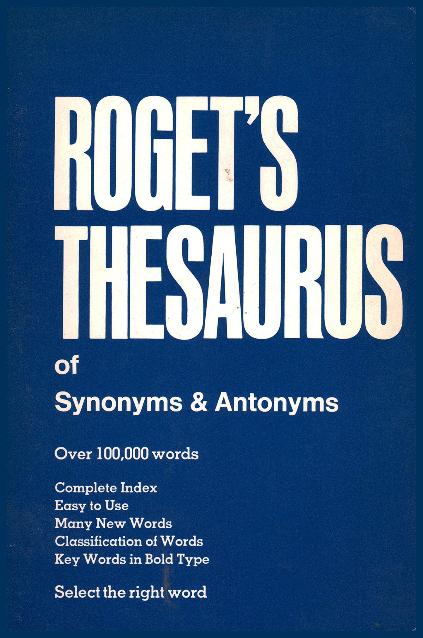 Roget's Thesaurus of Synonym & Antonyms 1972 By Donnison Manufacturing