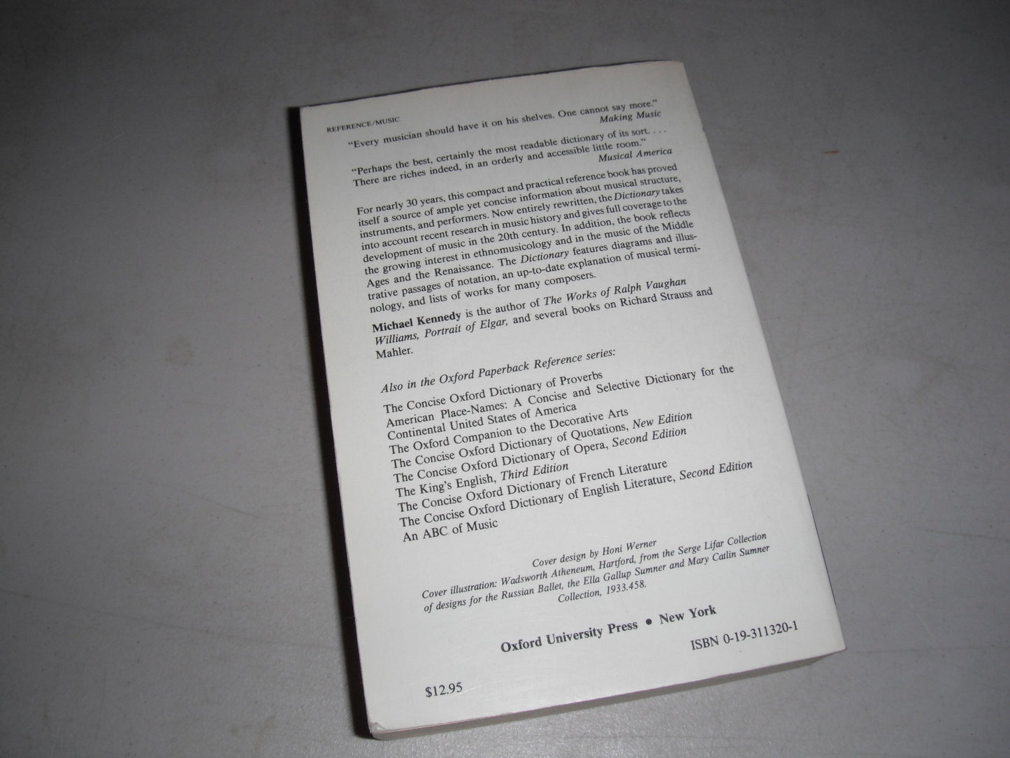 The Concise Oxford Dictionary of Music (Oxford Quick Reference)