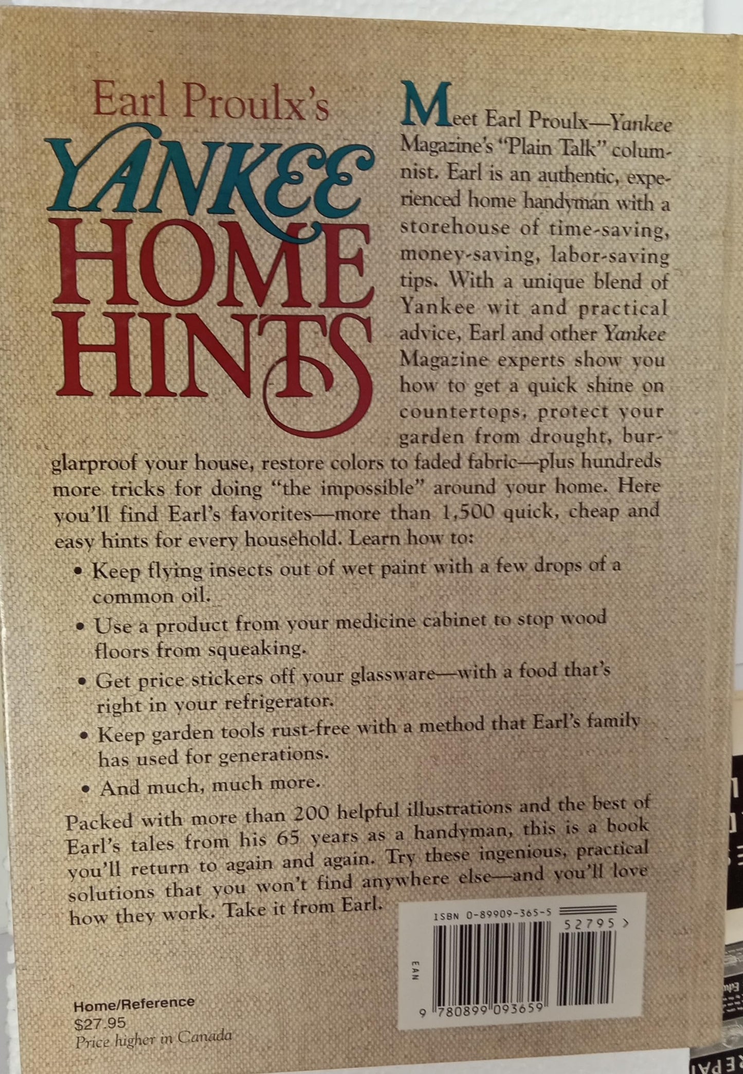 Earl Proulx's Yankee Home Hints: From Stains on the Rug to Squirrels in the Attic, over 1,500 Ingenious Solutions to Everyday Household Problems