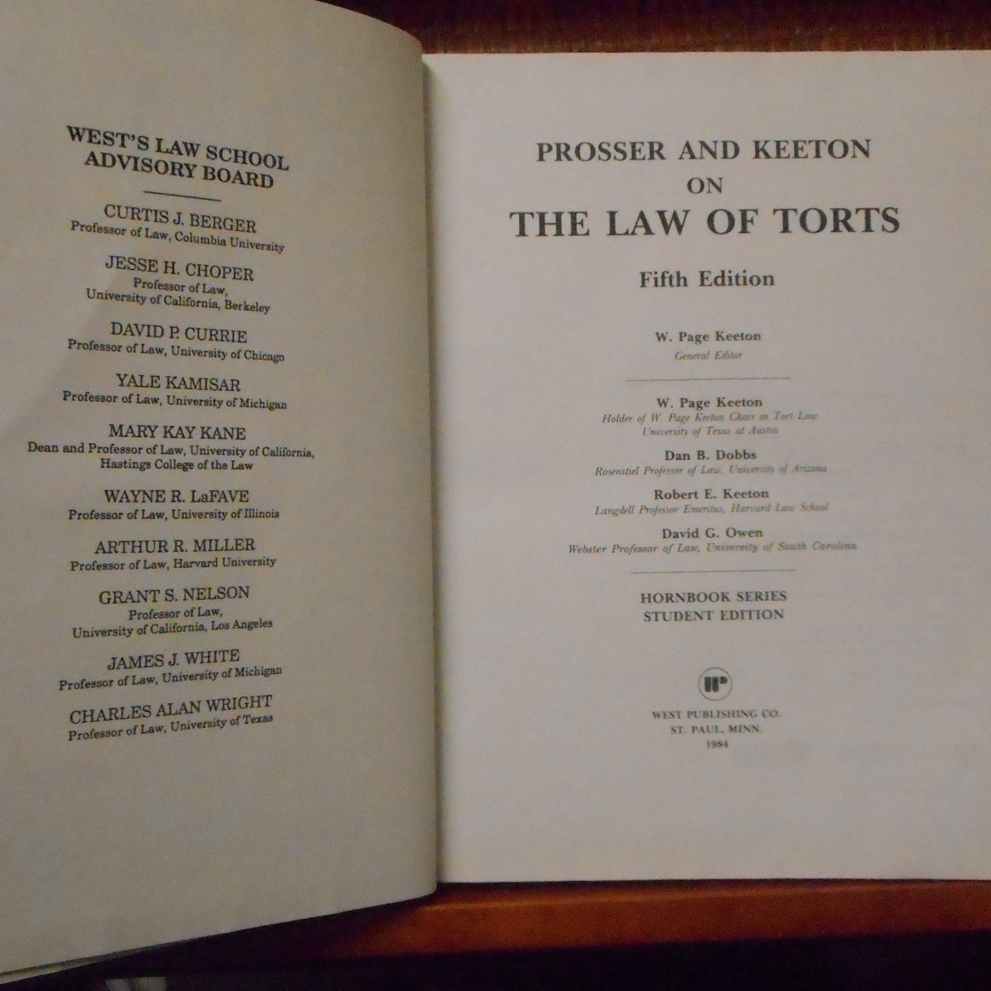 Prosser and Keeton on Torts, 5th Edition