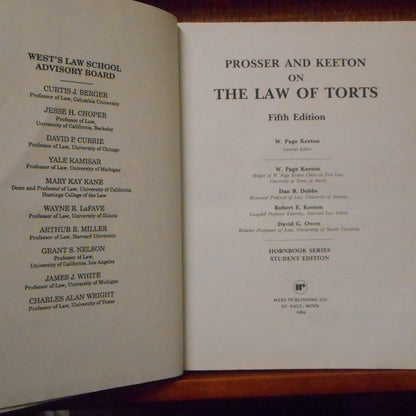 Prosser and Keeton on Torts, 5th Edition