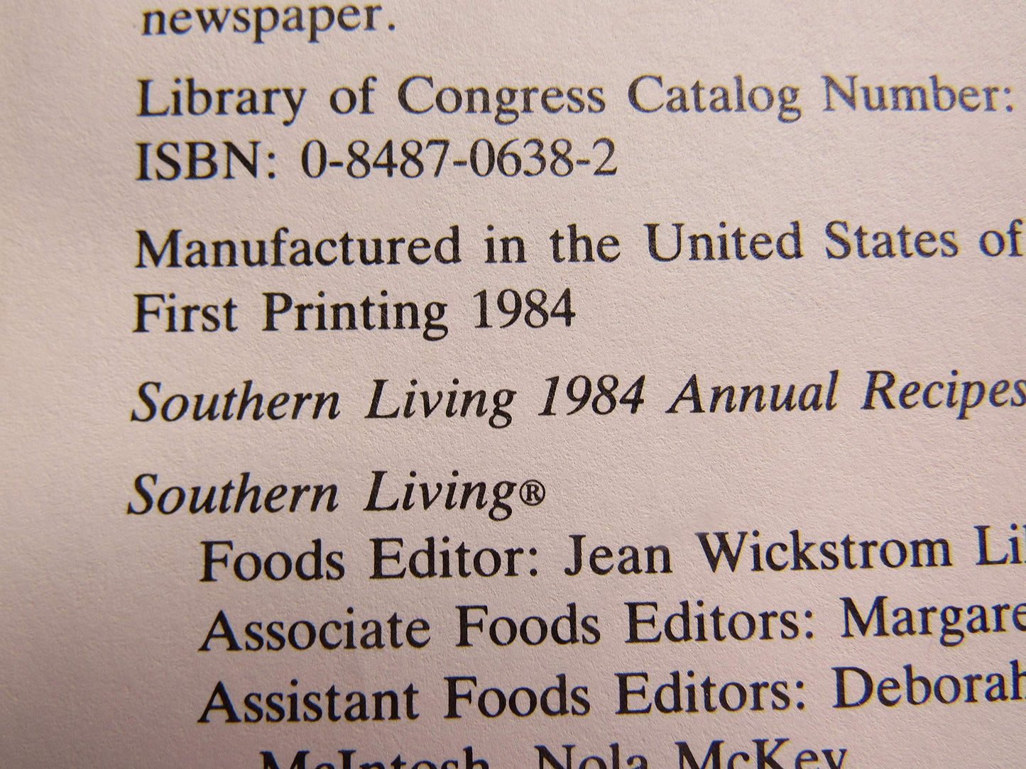 Southern Living 1984 Annual Recipes (Southern Living Annual Recipes)