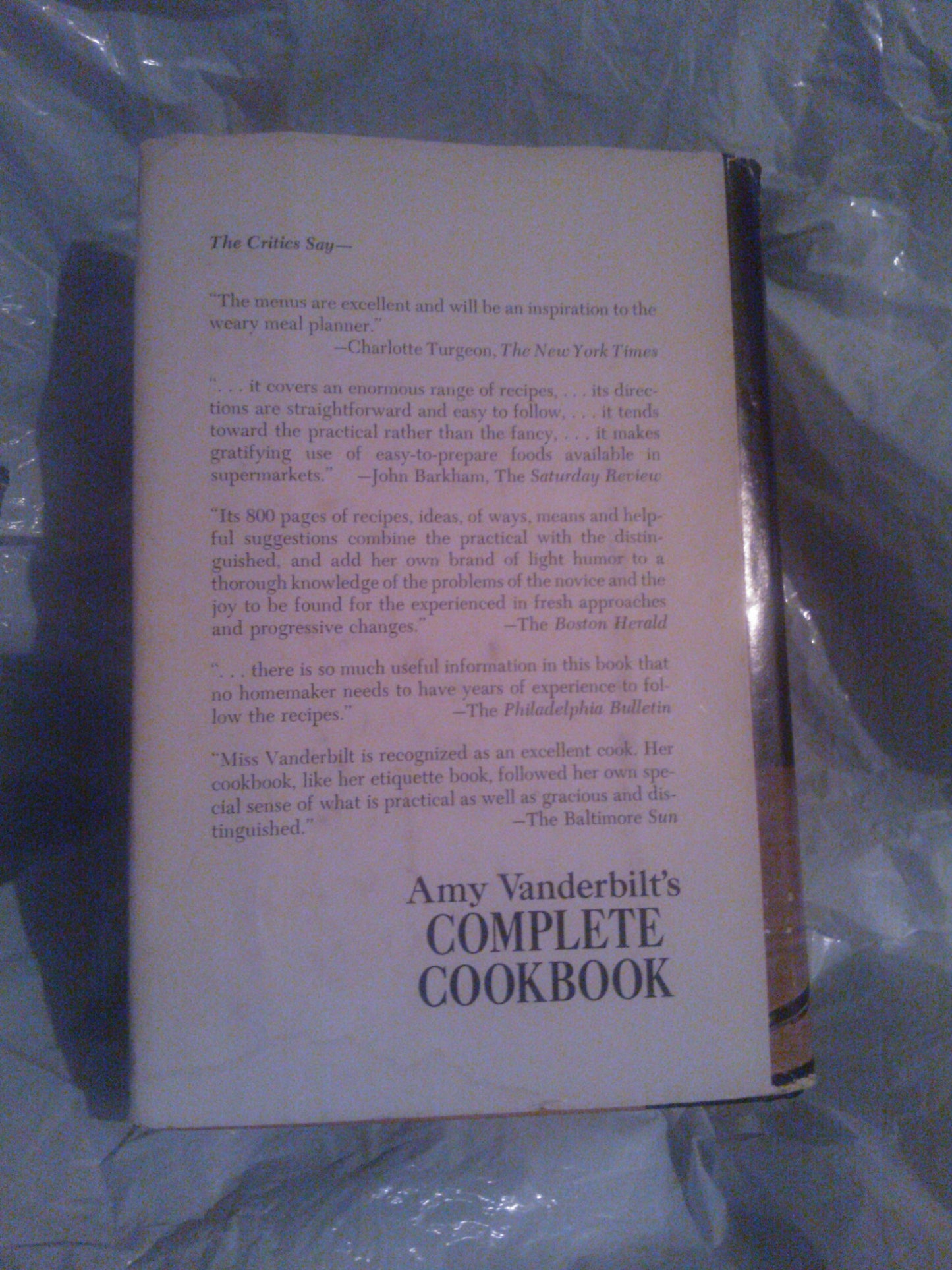 Amy Vanderbilt's Complete Cookbook