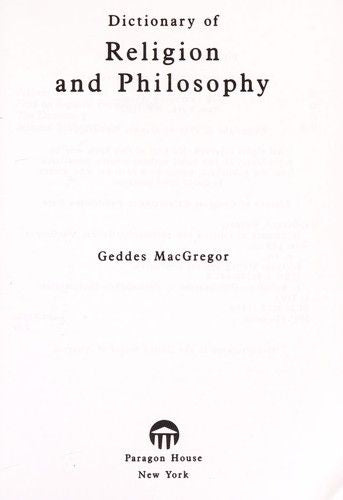 Dictionary of Religion and Philosophy