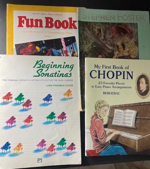 Piano Music Book Collection – 4 Volumes of Classics, Folk Songs & Early Sonatinas
