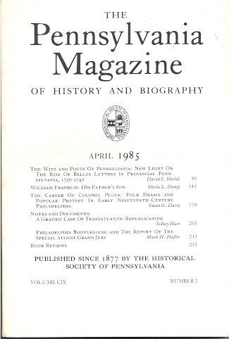Pennsylvania Magazine of History And Biography April 1985
