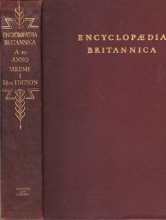 Encyclopedia Britannica 14th Edition A New Survey of Universal Knowledge Volume 1 (Only) - A to Annoy