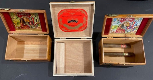 Premium Wooden Cigar Boxes (Set of 3 - Empty)