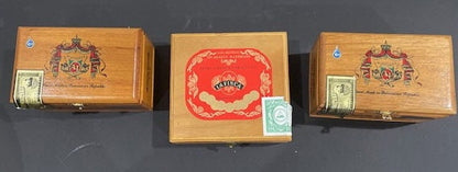 Premium Wooden Cigar Boxes (Set of 3 - Empty)