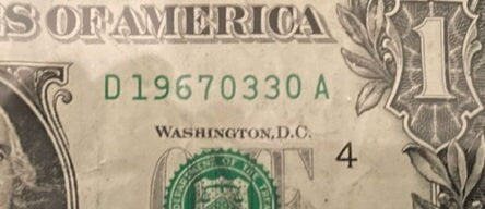 One of a kind gift. Birthday Dollar Bill, Serial Number, March 30, 1967 (19670330). Unique Banknote. Celebrate a Birthday or Anniversary.