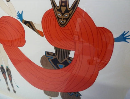Erte (Romain De Tirtoff ) "Carnival" Limited Edition Serigraph on Arches Paper, Hand Signed, Numbered 104/300, Wooden Frame in Glass, 1986